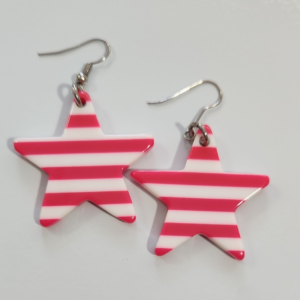 Red and White Patriotic Jewelry Earrings